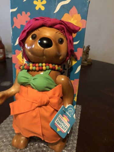 Limited Edition Raikes Tropical Fantasy Wooden Bear By Applause W/box Coa