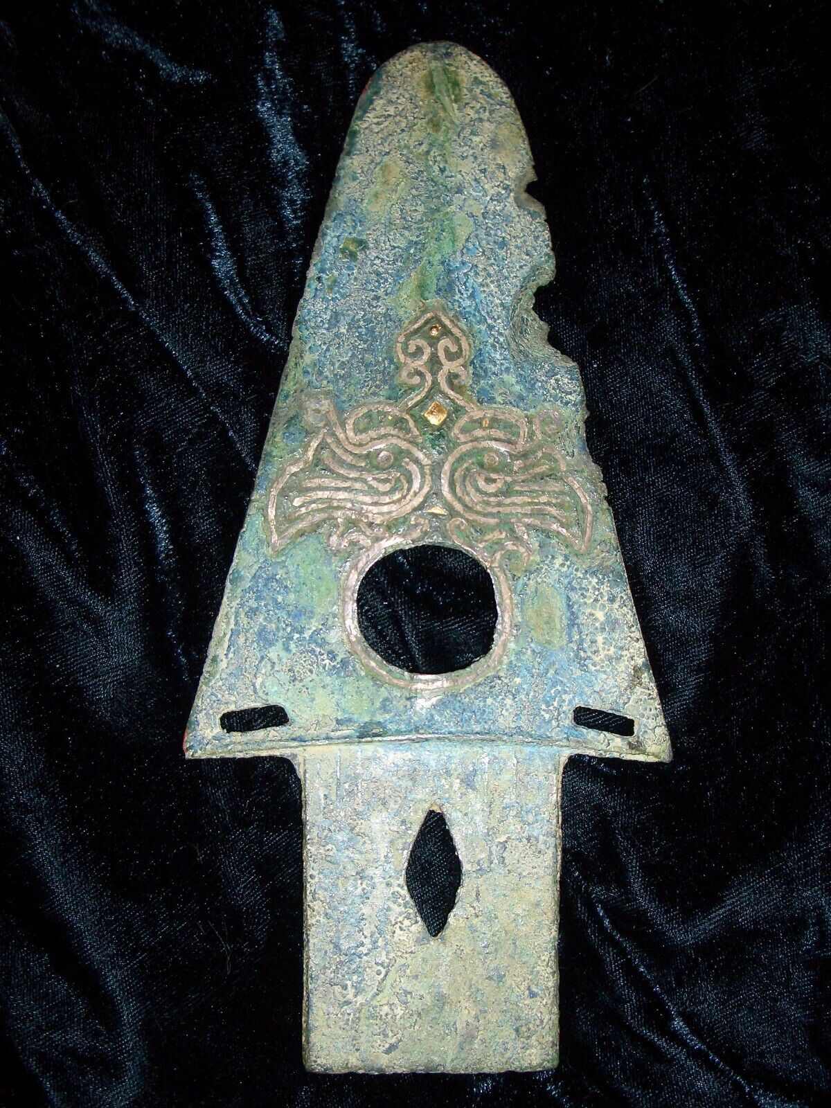 Ancient Chinese Shang Dynasty Bronze Transitional Ge Dagger Axe
