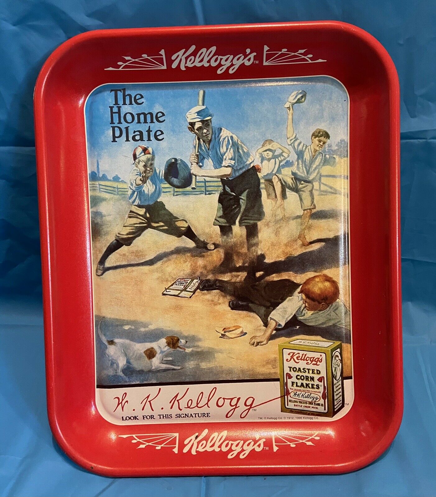 Kellogg’s “reddy’s Great Slide To The Home Plate”  1912 Tray 1996