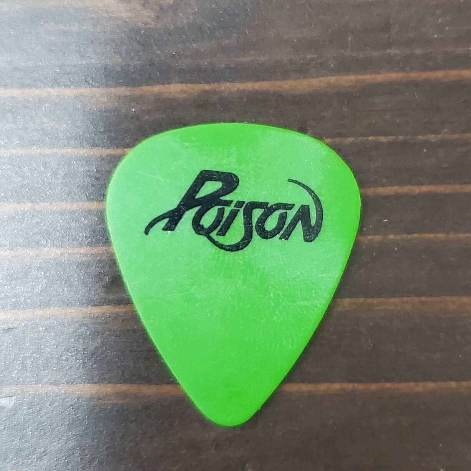 Poison 2001 Tour Bobby Dall Black On Green Band Logo Guitar Pick Pic