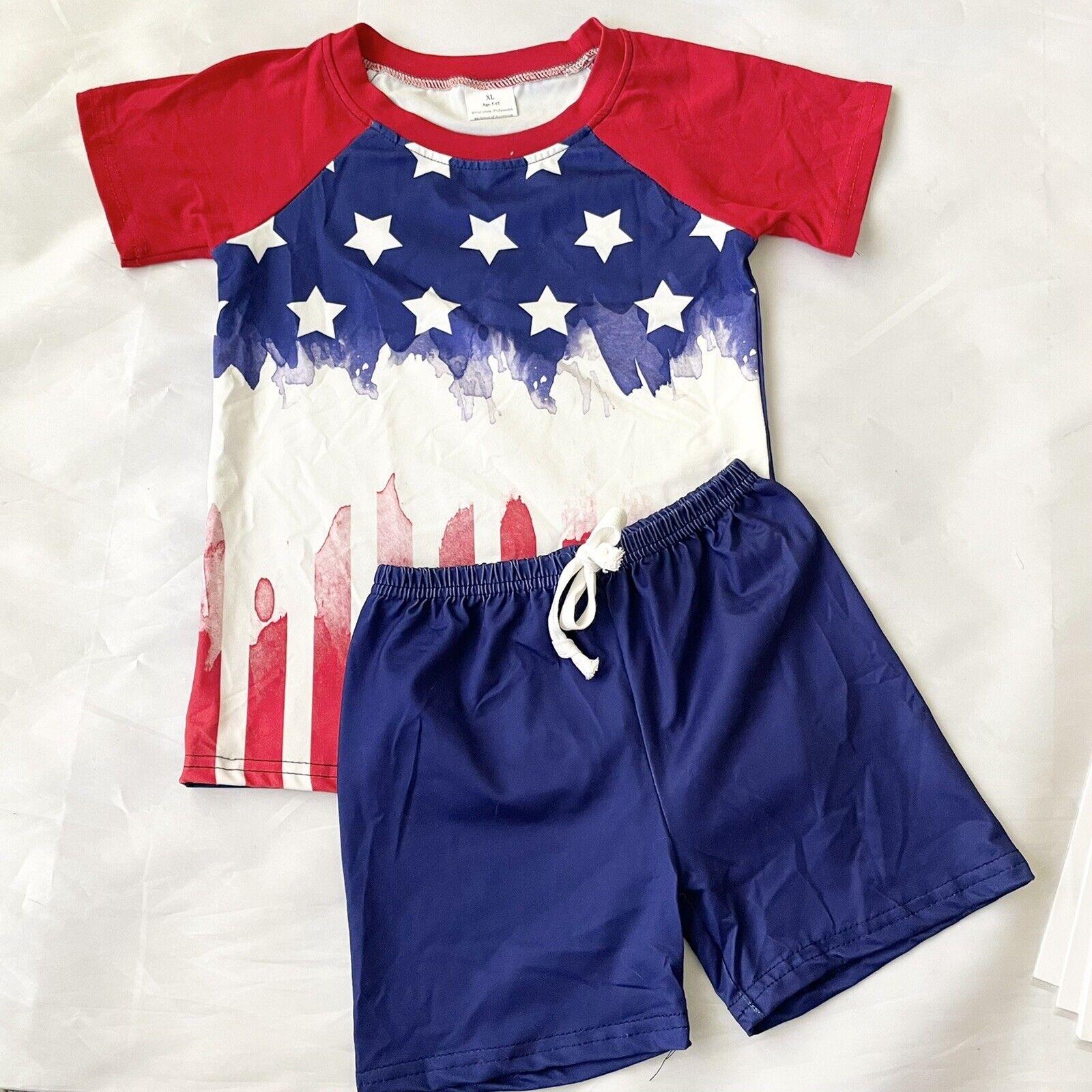 3t Two Piece Patriotic Shorts And T-shirt Pajama Lounge Set