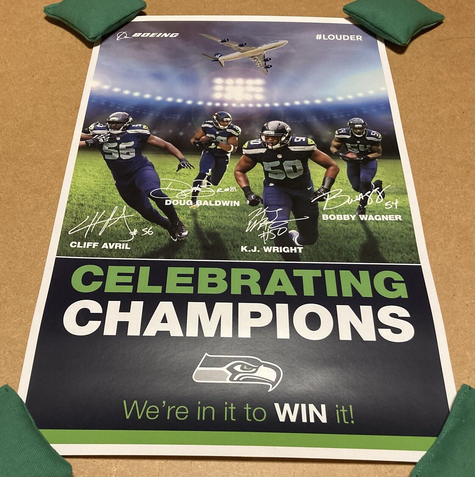 2013 Seattle Seahawks Boeing Celebrating Champions Poster Super Bowl