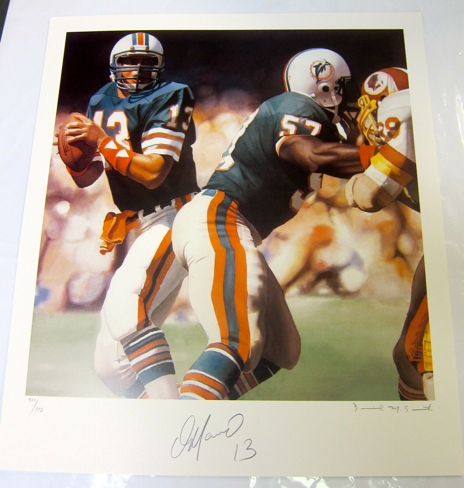 Dan Marino Miami Dolphins Autographed Lithograph- By Daniel M. Smith