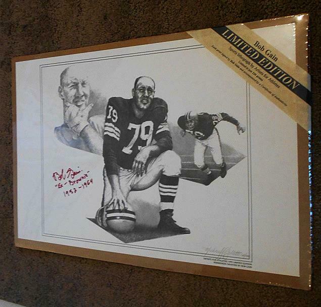 Bob Gain Signed Limited Art Print From Cleveland Browns 1964 Championship Team