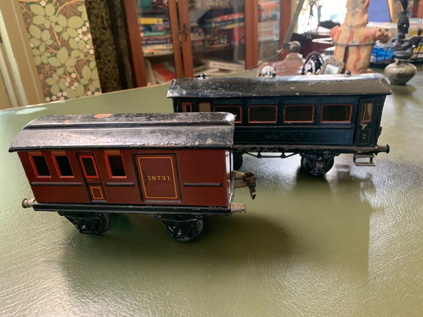 Two 1930s? Marklin Gauge 1 Train Cars; Passenger Car & Packwagon