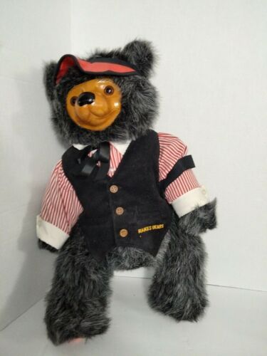 Vintage Raikes Bear Max Teddy Bear 24" 1986 Wood Face & Feet Gray