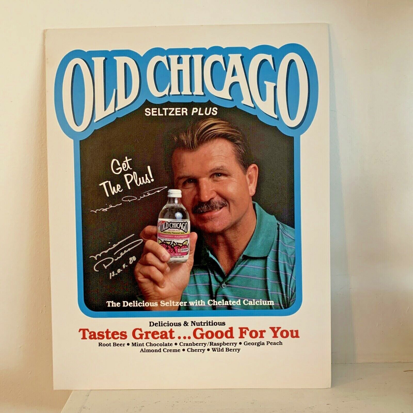 Mike Ditka Chicago Bears Hof Signed 12 X 16 Counter Display Ad Autographed