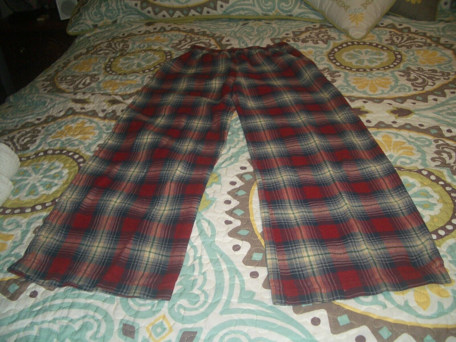 Unisex Pajama Pants Size 10 Multi Colored Plaid