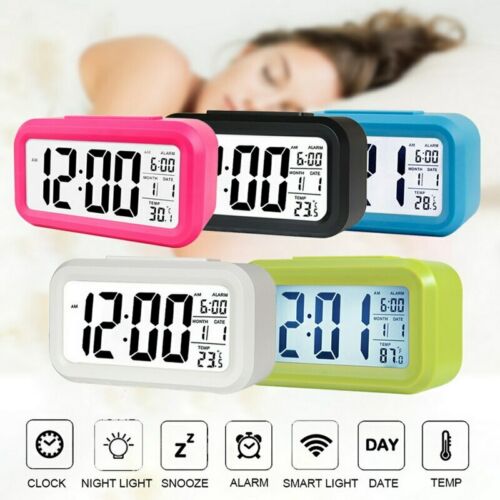 Led Digital Alarm Clock Time Temperature Thermometer Calendar Backlight Snooze