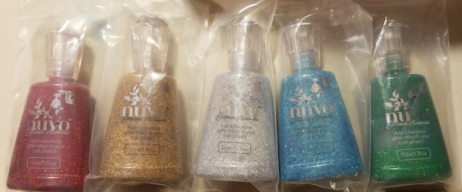 Tonic Nuvo Glitter Accents 5-color Glitter Glue Or Crystal Drops 3-color Lot