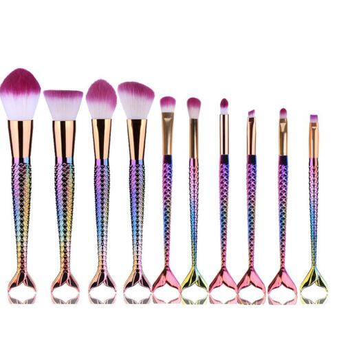 10pcs Colorful Pro Makeup Brushes Set Powder Foundation Eyeshadow Brush Tool New