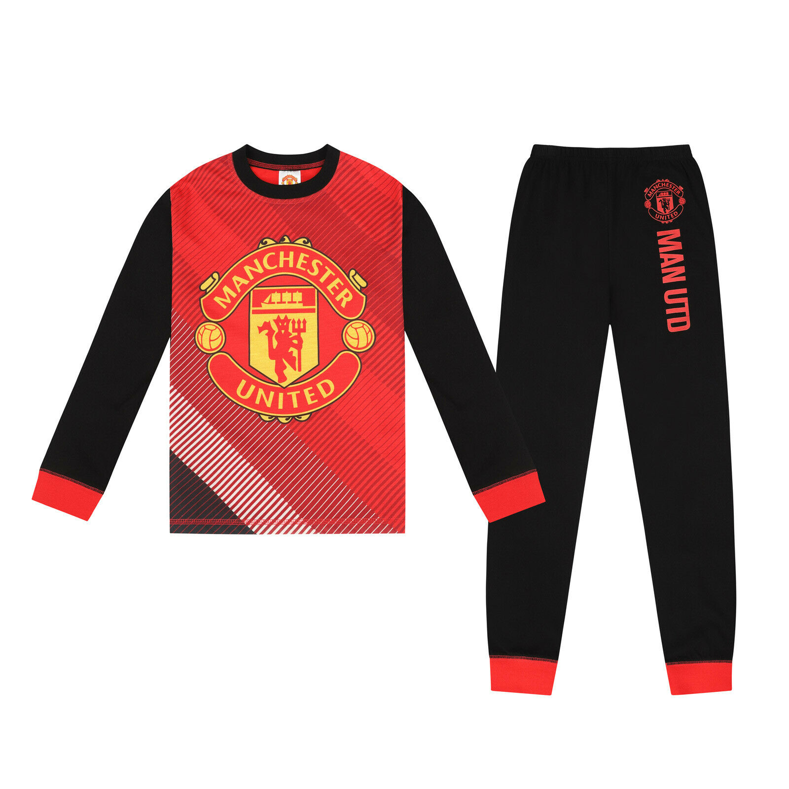 Manchester United Fc Official Soccer Gift Boys Sublimation Long Pajamas