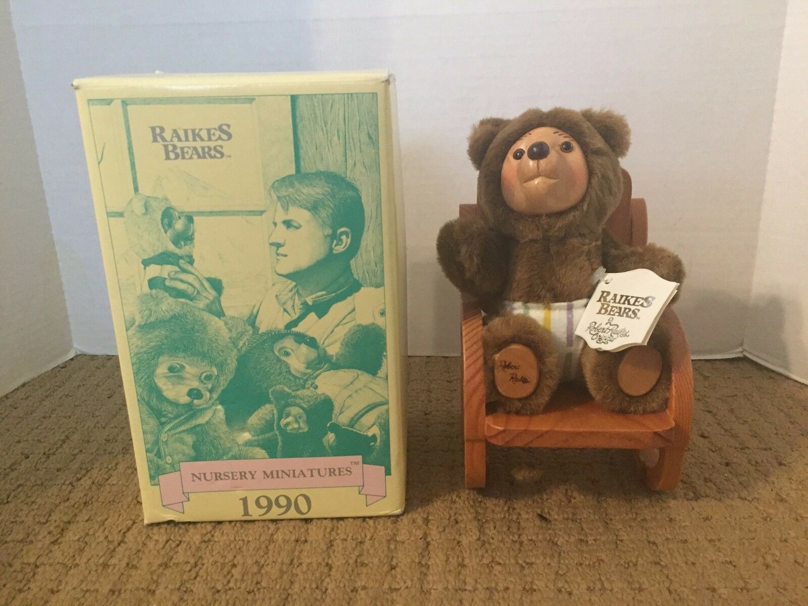 Raikes Bears - Nursery Miniatures - Robbie Rocking Chair Original Box - Signed