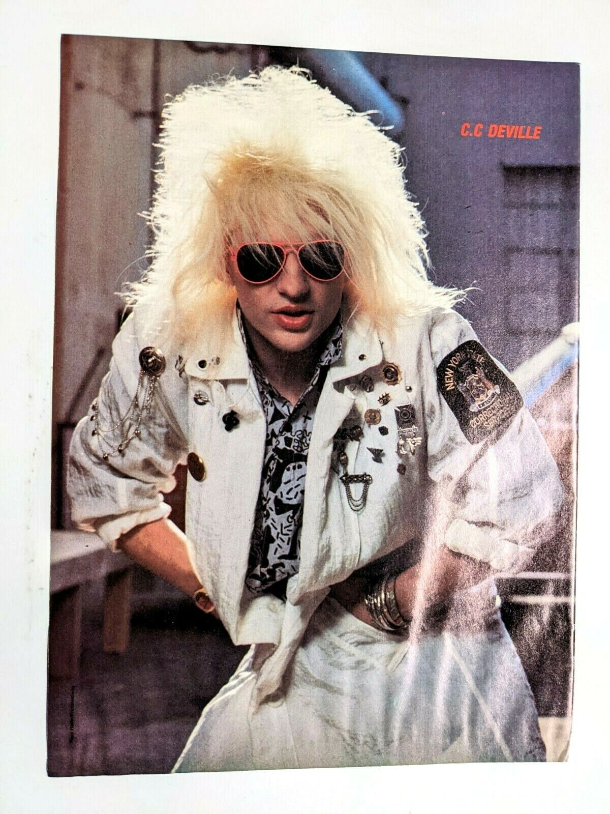Poison / C.c. Deville / 1980's Magazine Full Page Pinup Poster Clipping (9)