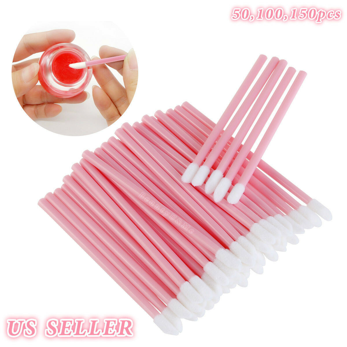 50 100 150x Disposable Lip Brush Set Gloss Lipstick Wands Applicator Makeup Tool