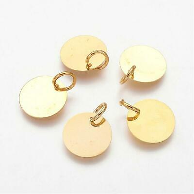 Metal Stamping Blanks Brass 12mm Initial Charms Blank Charms With Jump Ring