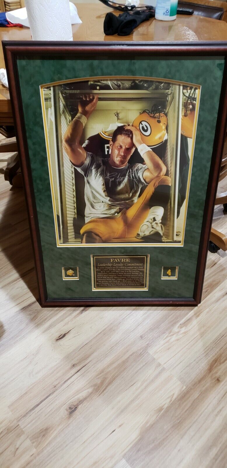 Brett Favre Autographed And Framed Green Bay Packers Print Coa Authentic