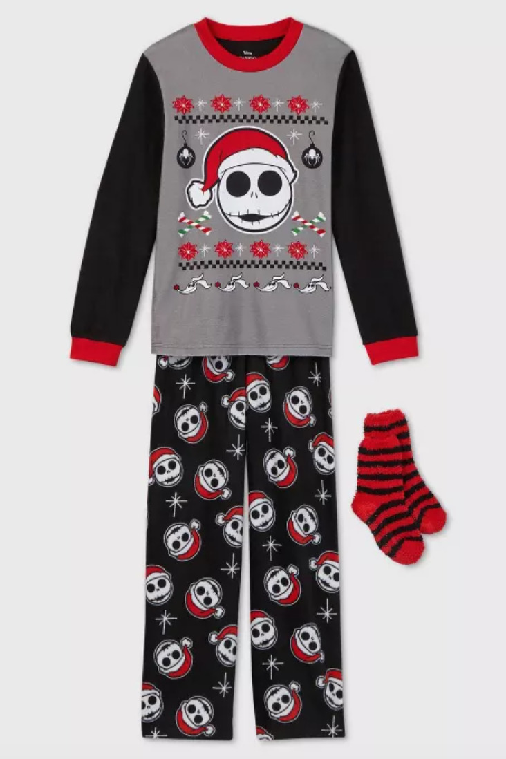 Boys Small (6/6x) Jack Skellington 2 Pc Cozy Pajama Set With Socks Nwt Disney