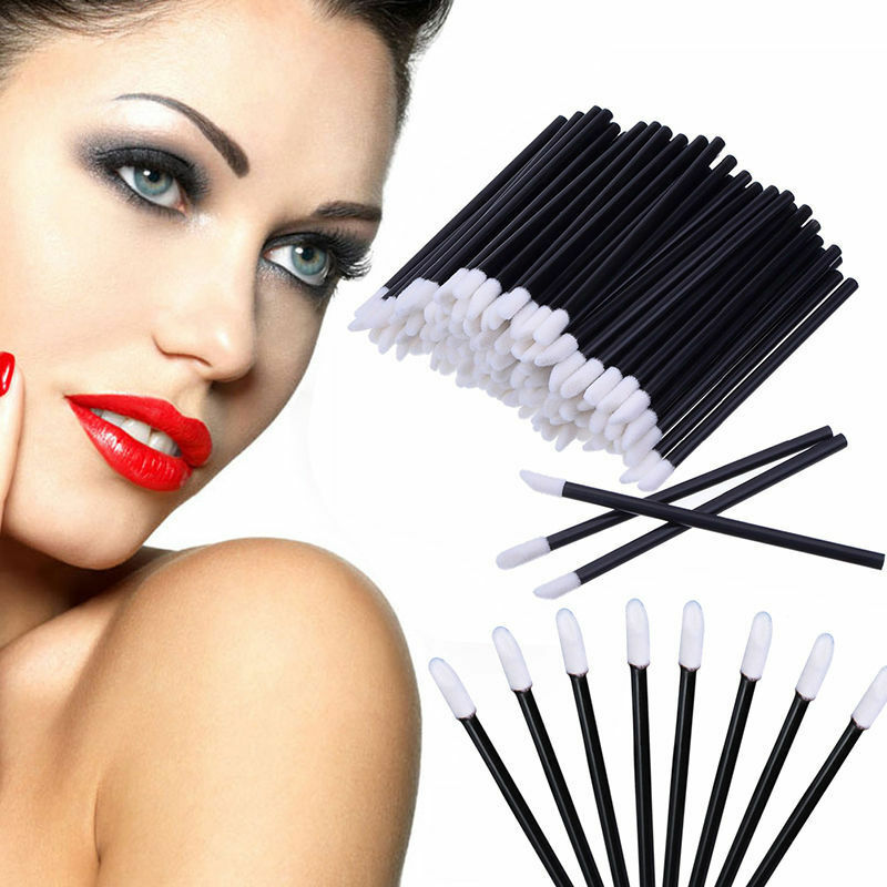 100pcs Disposable Lip Brush Gloss Lipstick Wands Applicator Brush Makeup Tool